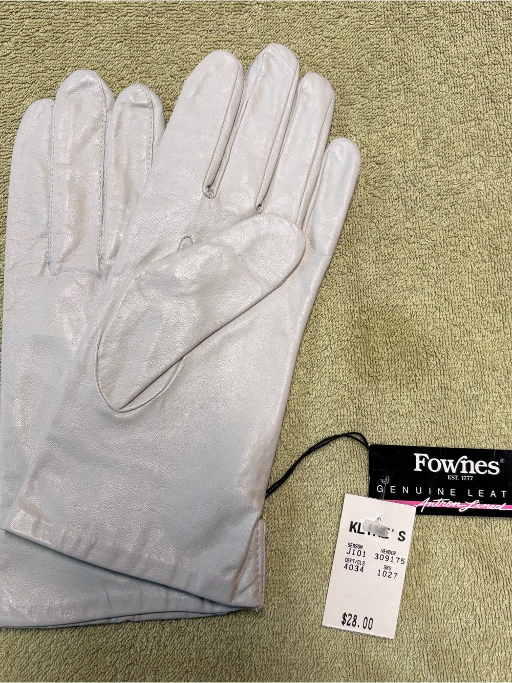 Fownes leather gloves.